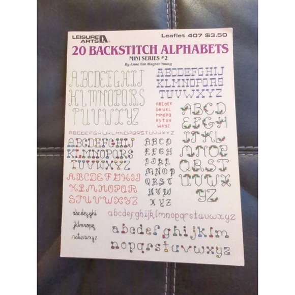 Leisure Arts Other - 20 Backstitch Alphabets Mini Series #2 Cross Stitch Patterns By Leisure Arts